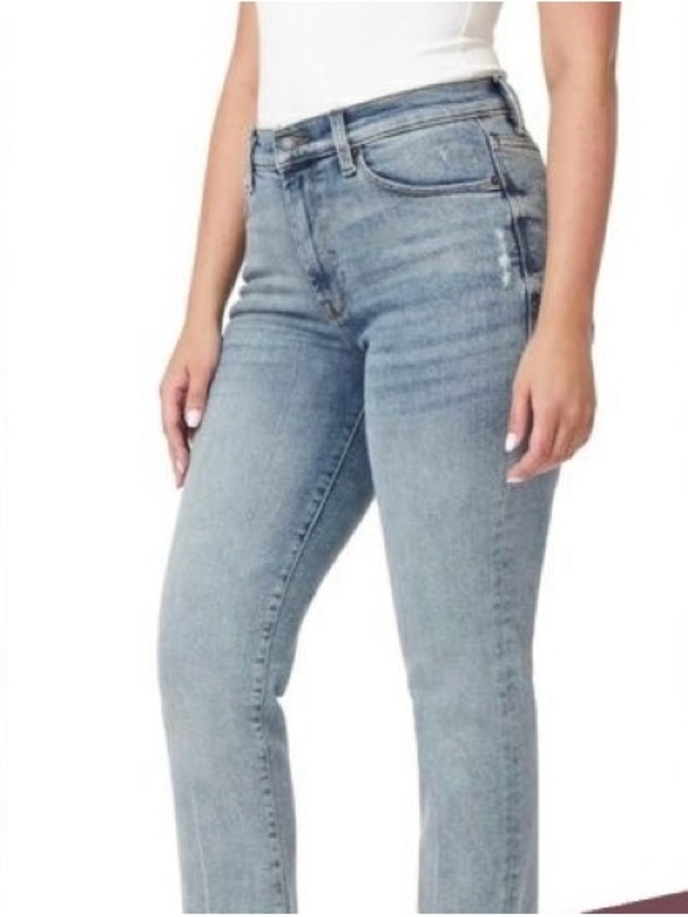 Kenzie Jeans Allie Vintage Luxe High-Rise Slim Straight Raw Hem 27” Inseam